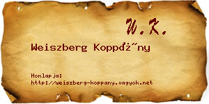 Weiszberg Koppány névjegykártya